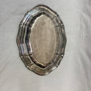 silver serving dish, 1970