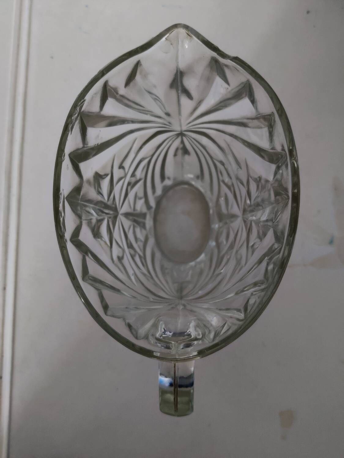 Vintage 1960s thick glass carafe pitcher