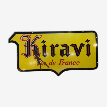 Plaque émaillée ancienne Kiravi "Vin De France " années 50/60