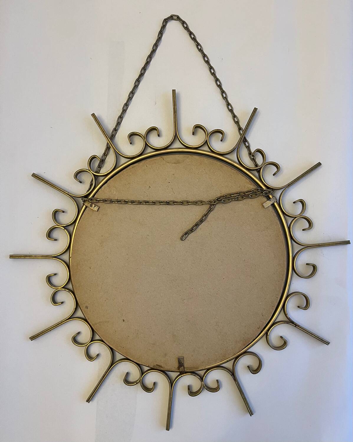 Gold metal sun mirror