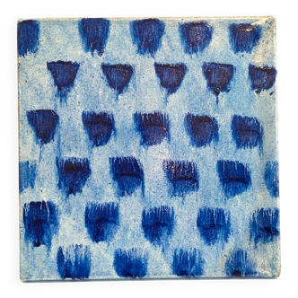 Tableau Huile Bleu Abstrait