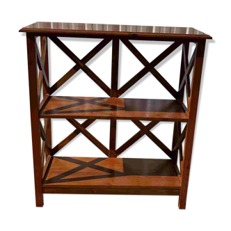 Wooden bookcase shelf with crossbars – rustic style
