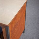 Wood and metal desk and formica top, 50