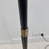 ADNET style LEATHER-COVERED READING LIGHT WITH ITS CUSTOM-MADE LAMPSHADE