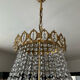 Lustre cascade en bronze et pampilles de cristal