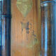 Bamboo wood mirror and 19th-century paintings