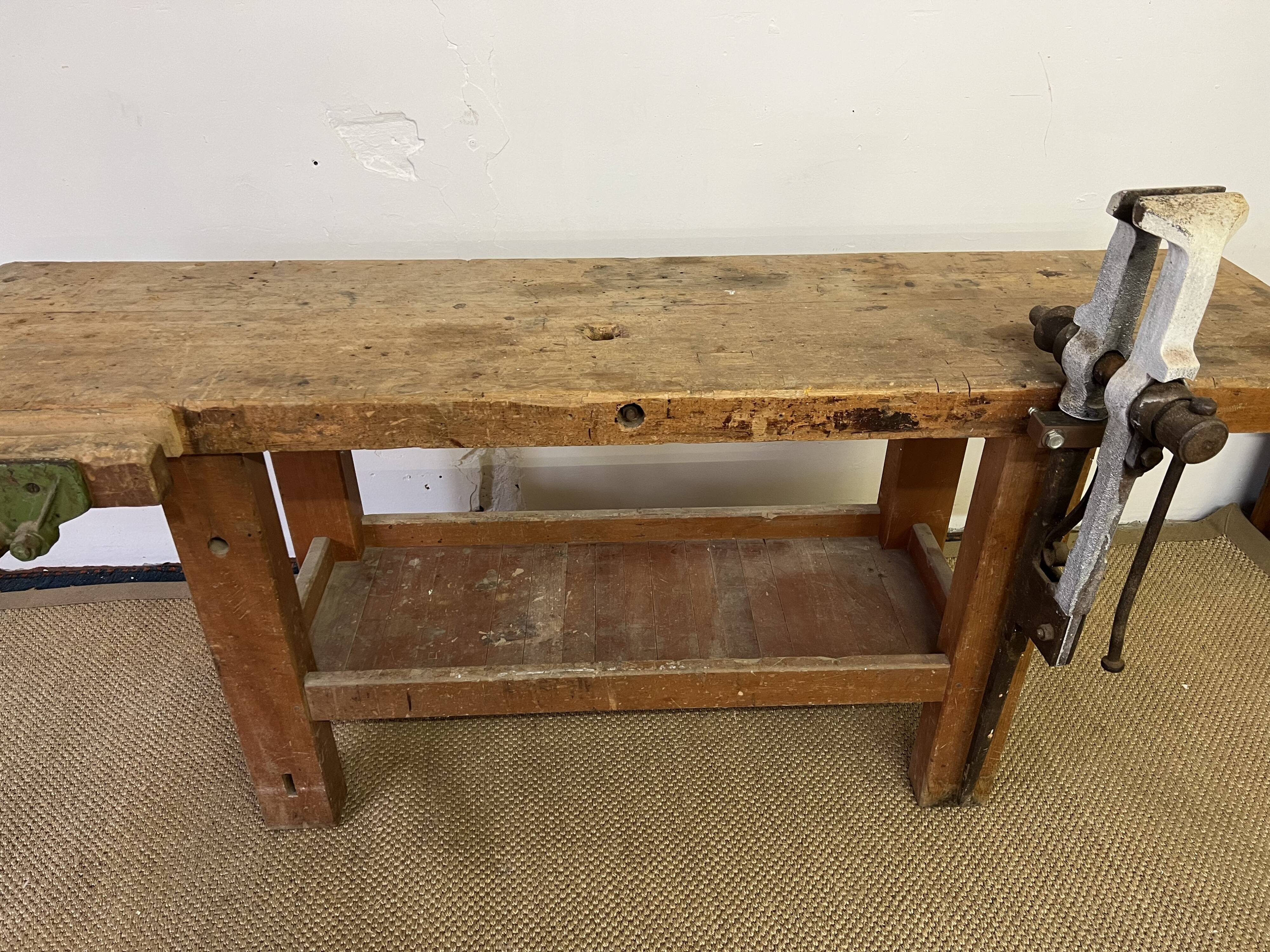 Old wooden workbench