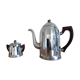 old coffee maker and its stainless steel sugar bowl