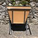 Pair of 2 atypical armchairs wood, chrome and leather vintage 1980