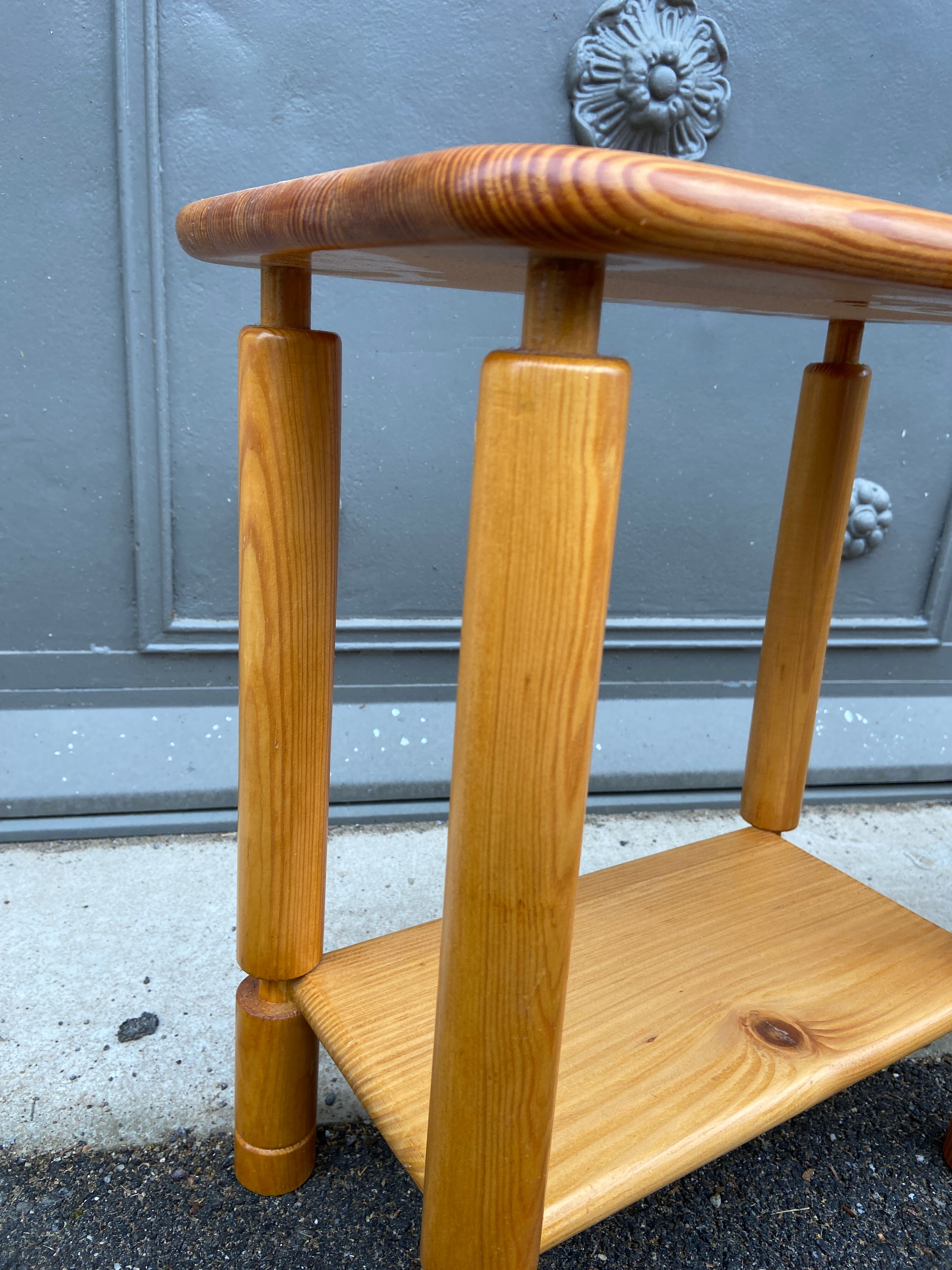 Scandinavian bedside pair Wood pine fir vintage design 1970/1980