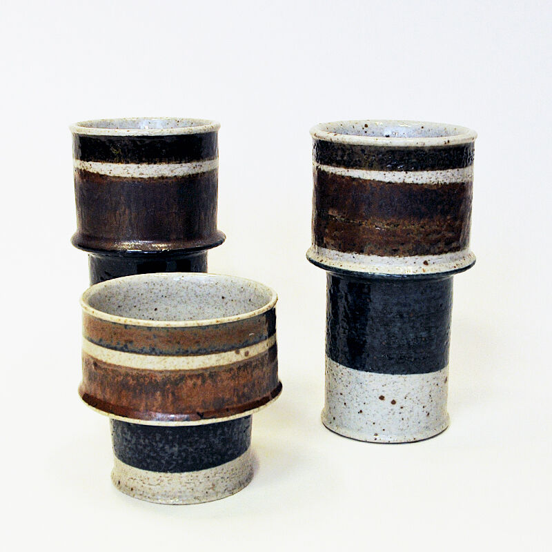 Set of three ceramic vases by Inger Persson for Rörstrand, Sweden 1960s