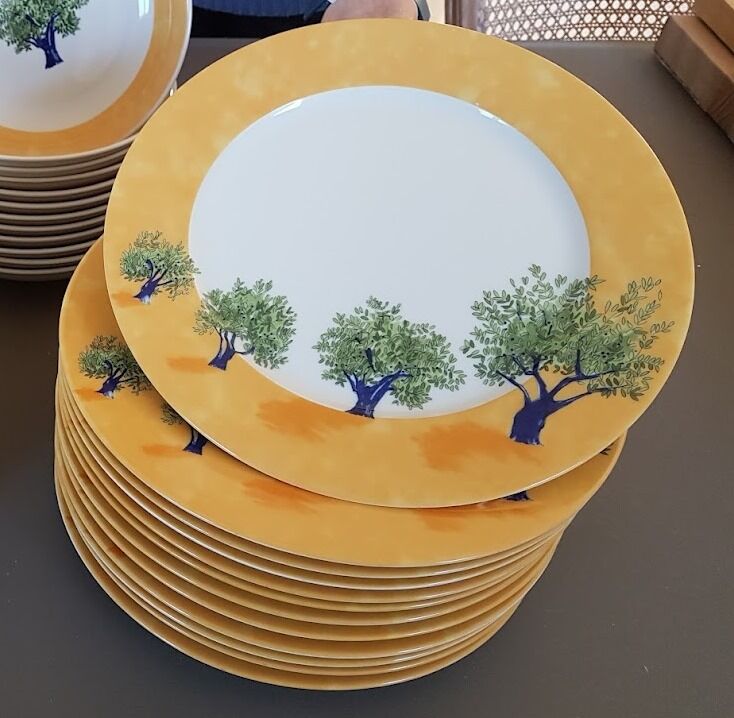 Guy Degrenne Assiette Dîner Porcelaine Bois de Hêtre