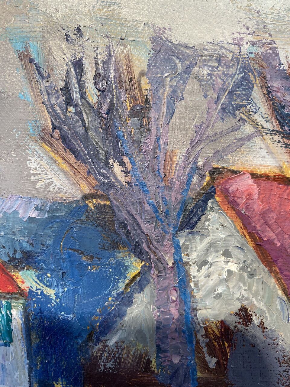 Old painting, urban landscape, 70s