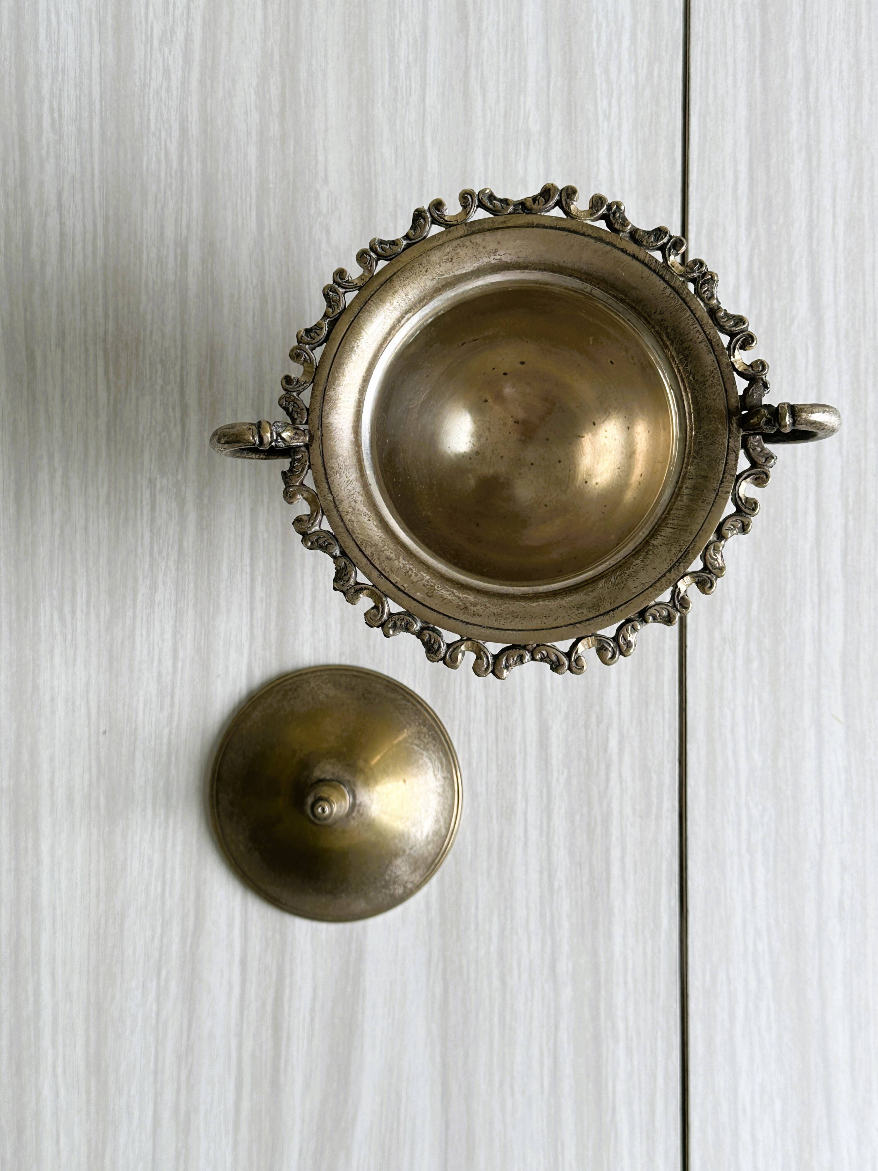 Antique silver-plated sugar bowl