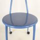 Postmodern memphis style blue enamel pointed chair