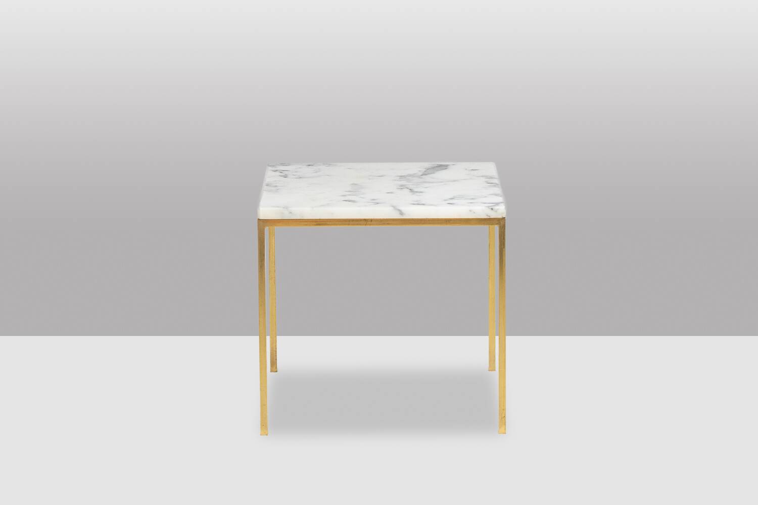 Pair of marble and gilt bronze end tables. 1970s.