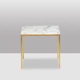 Pair of marble and gilt bronze end tables. 1970s.