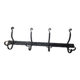 Coat rack with 4 iron coat hooks