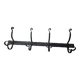 Coat rack with 4 iron coat hooks