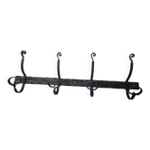Coat rack with 4 iron coat hooks