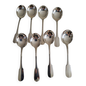 Rare/Christofle Cluny toothed spoons in silver metal