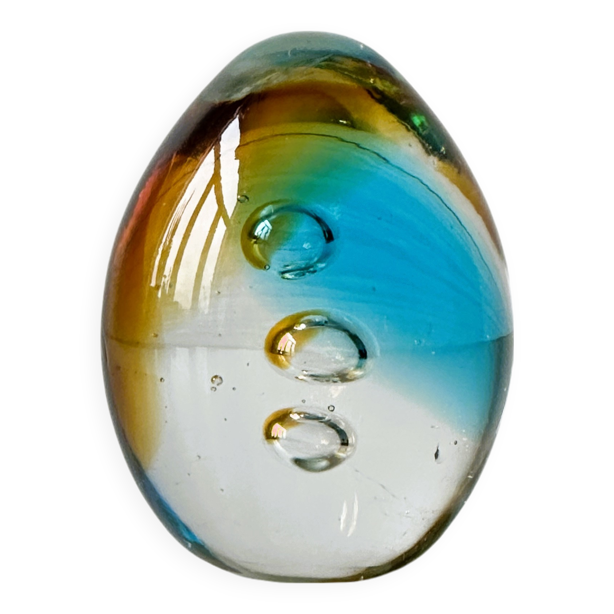 Multicolored Blown Glass Paperweight