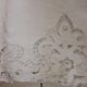 Drap ancien avec monogrammes et large broderie faite main