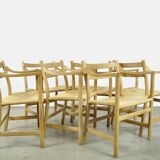 Set of six Danish oak diningchairs , CH46, by Hans J. wegner for Carl Hansen & Son, 1970s