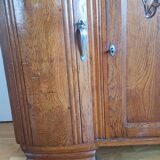 Art Deco buffet in marble and carved wood