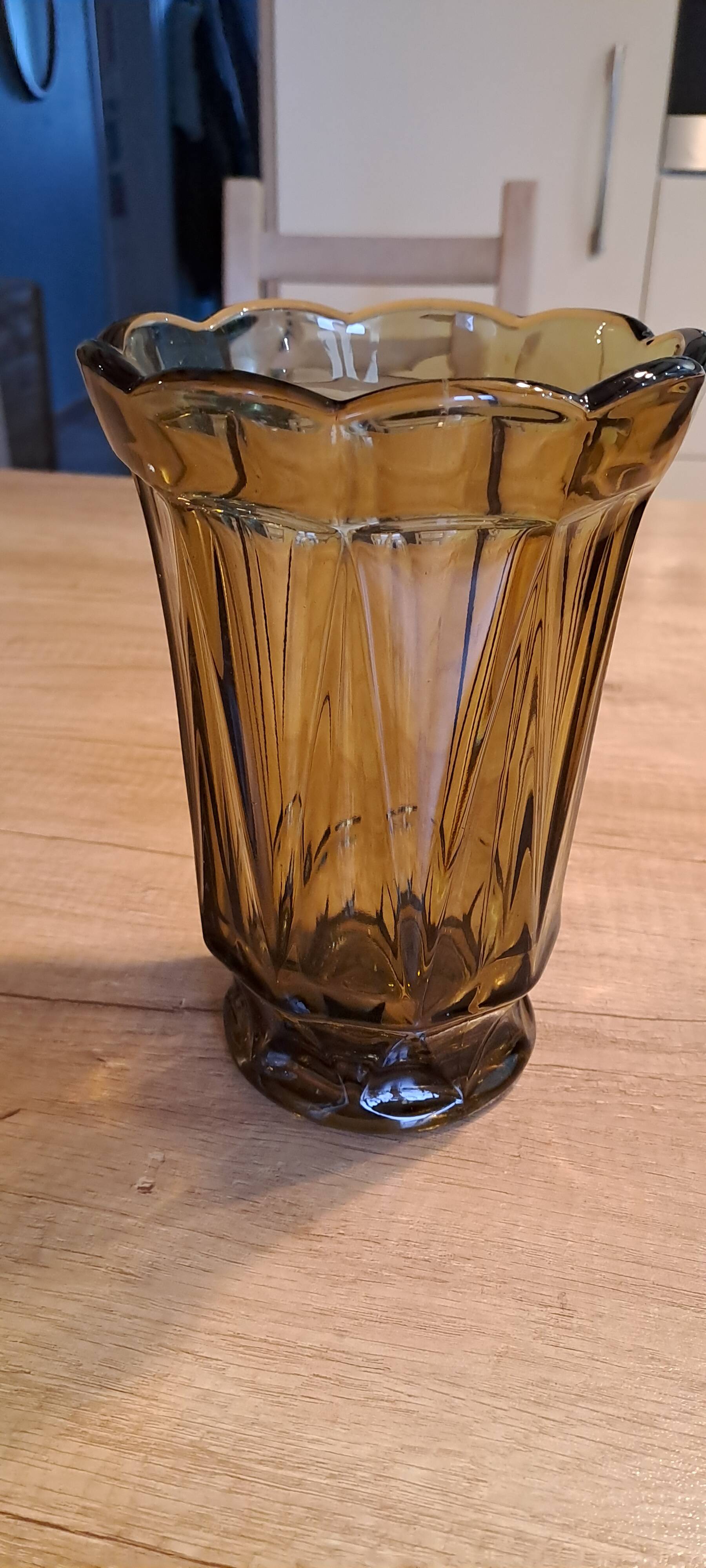 Smoked glass vase from the 70s