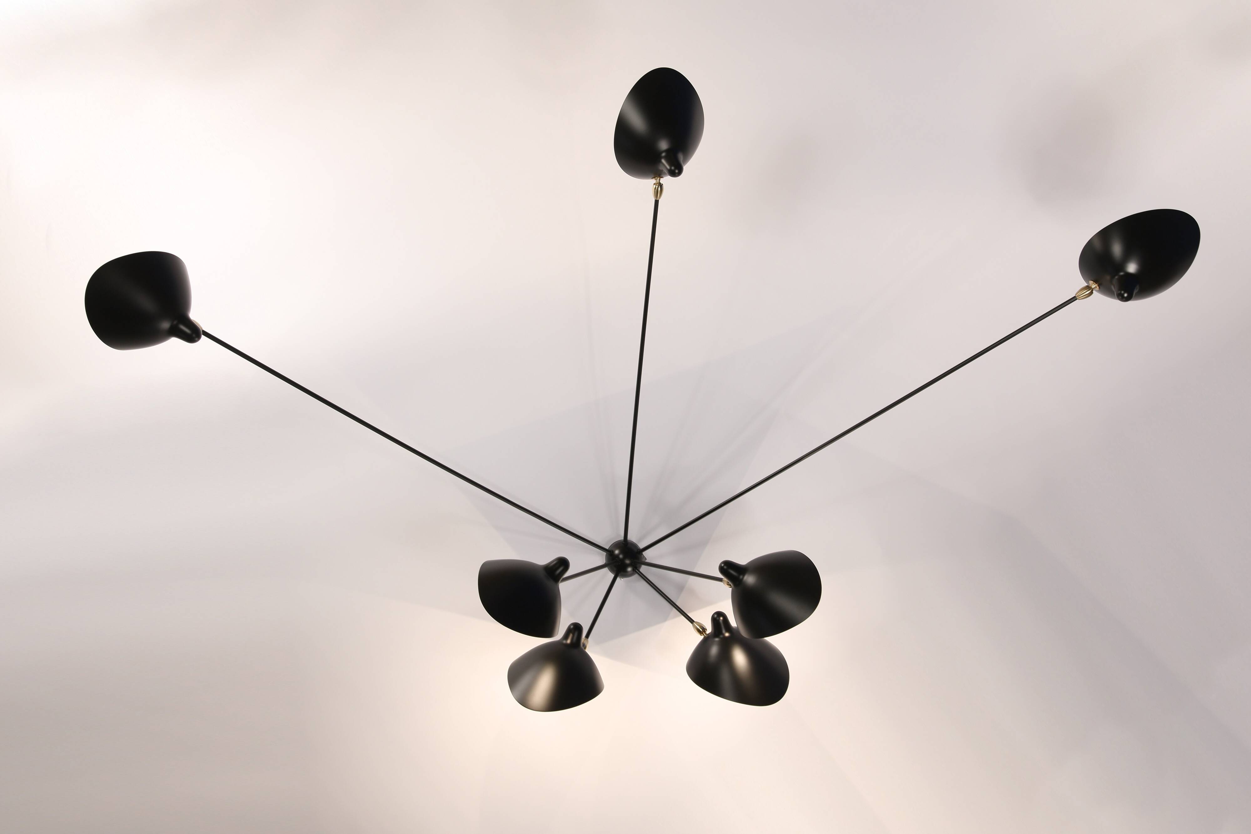 Spider wall light with seven fixed arms