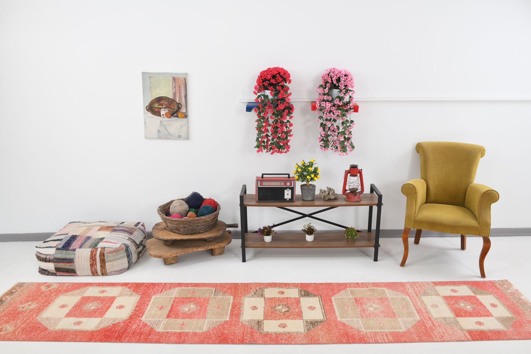 2x12 pale red turkish runner rug, 75x385cm