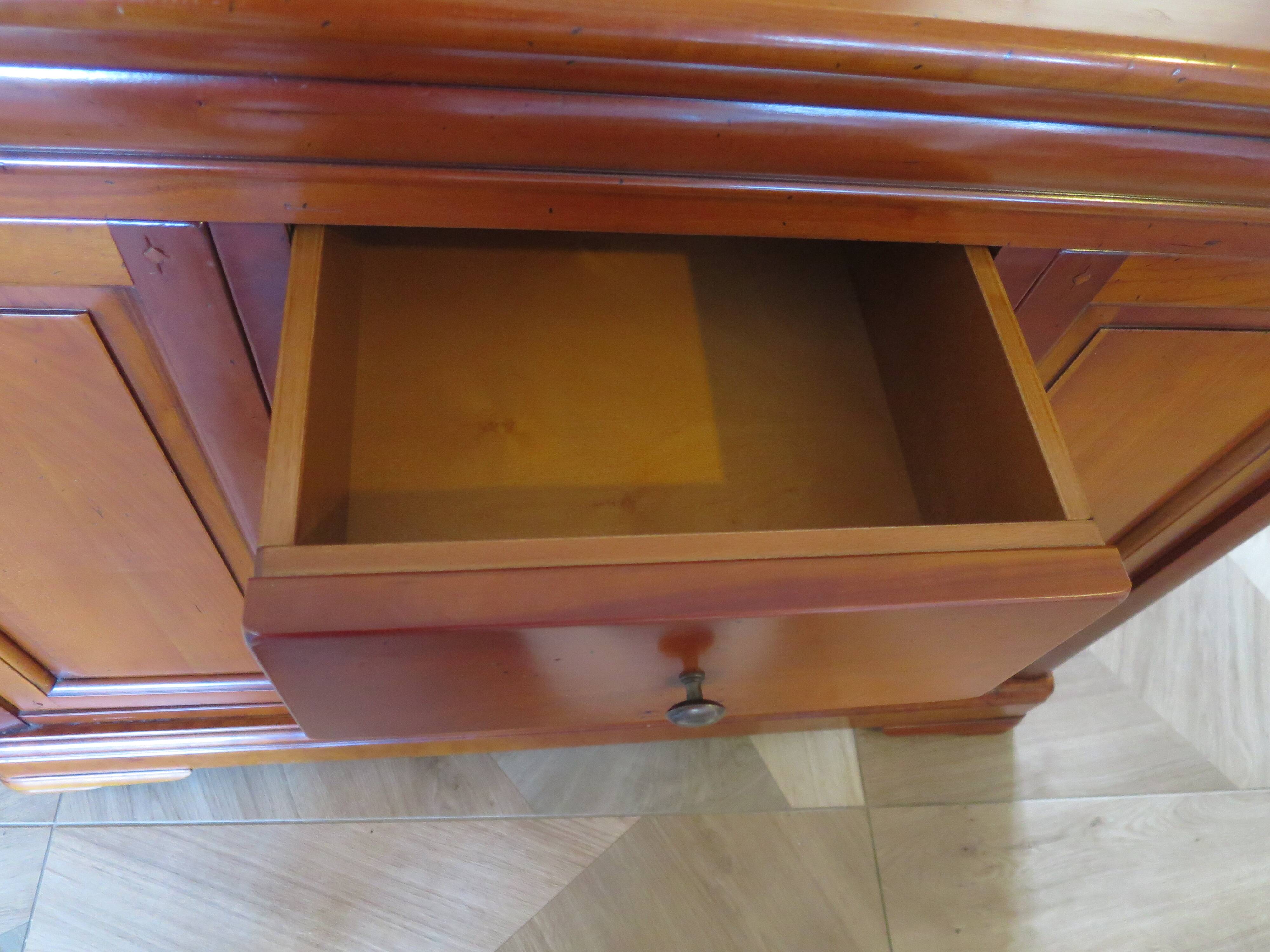 Sideboard - Long entrance cabinet - 1 drawer - 3 doors - solid wood - Louis Philippe