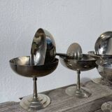 10 stainless steel cups signed Rémy Letang