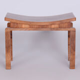 Restored Walnut ArtDeco Stool, Revived Polish, Czechia, 1920s