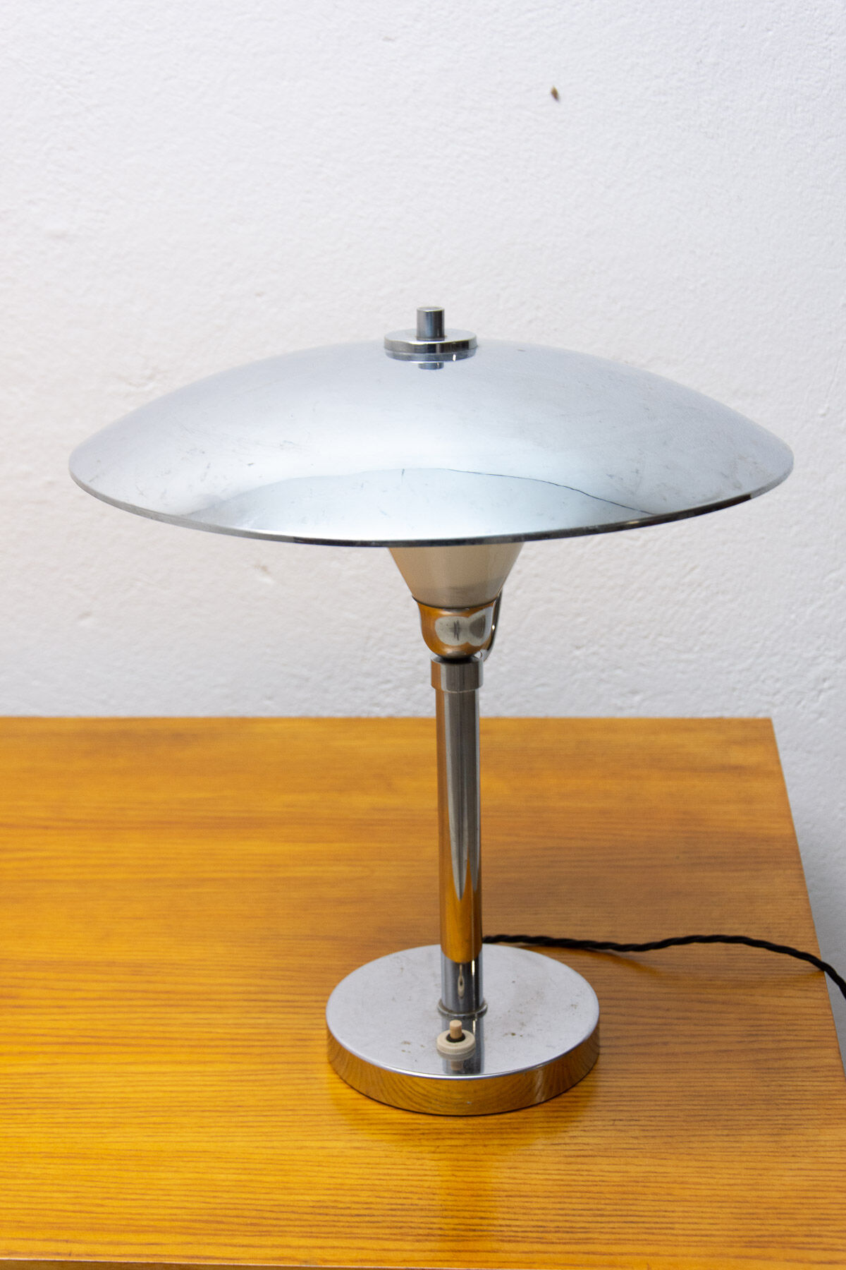 Bauhaus chrome desk lamp, 1940´s, Bohemia