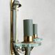 Pair of art deco lacquered metal, brass and glass wall lights