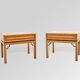 French bedside tables in birch root and brass, 1930s, set of 2