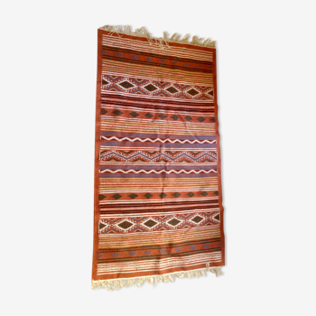 Tunisian kilim orange 120x200cm woollen carpet