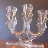 Vintage tripod candle holder from the 70s in molded glass