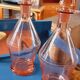 Pair of Art Deco decanters from the 1940s in blown glass