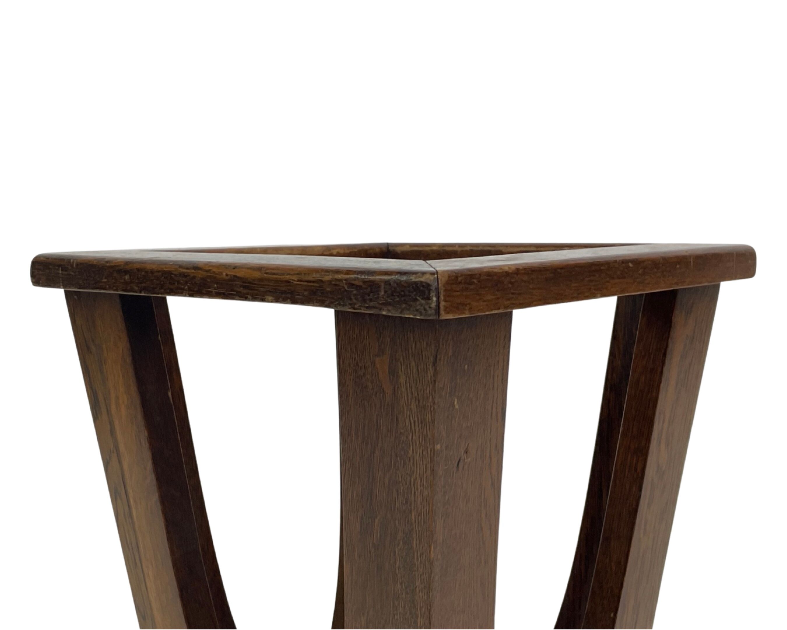 Brutalist design umbrella stand holder 60's wood