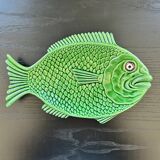Plat poisson en barbotine verte
