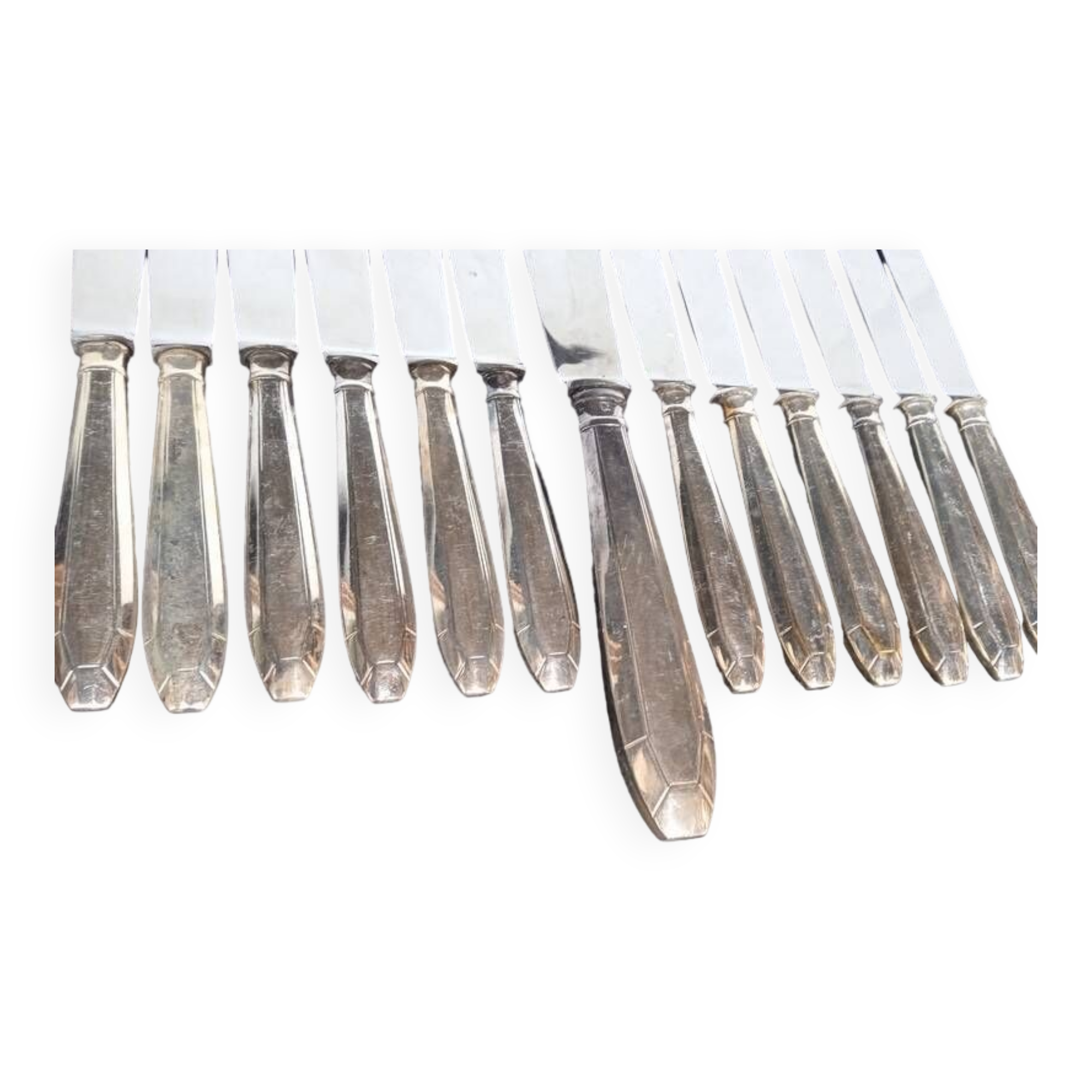 12 + 1 Orbrille knife silver metal art deco period
