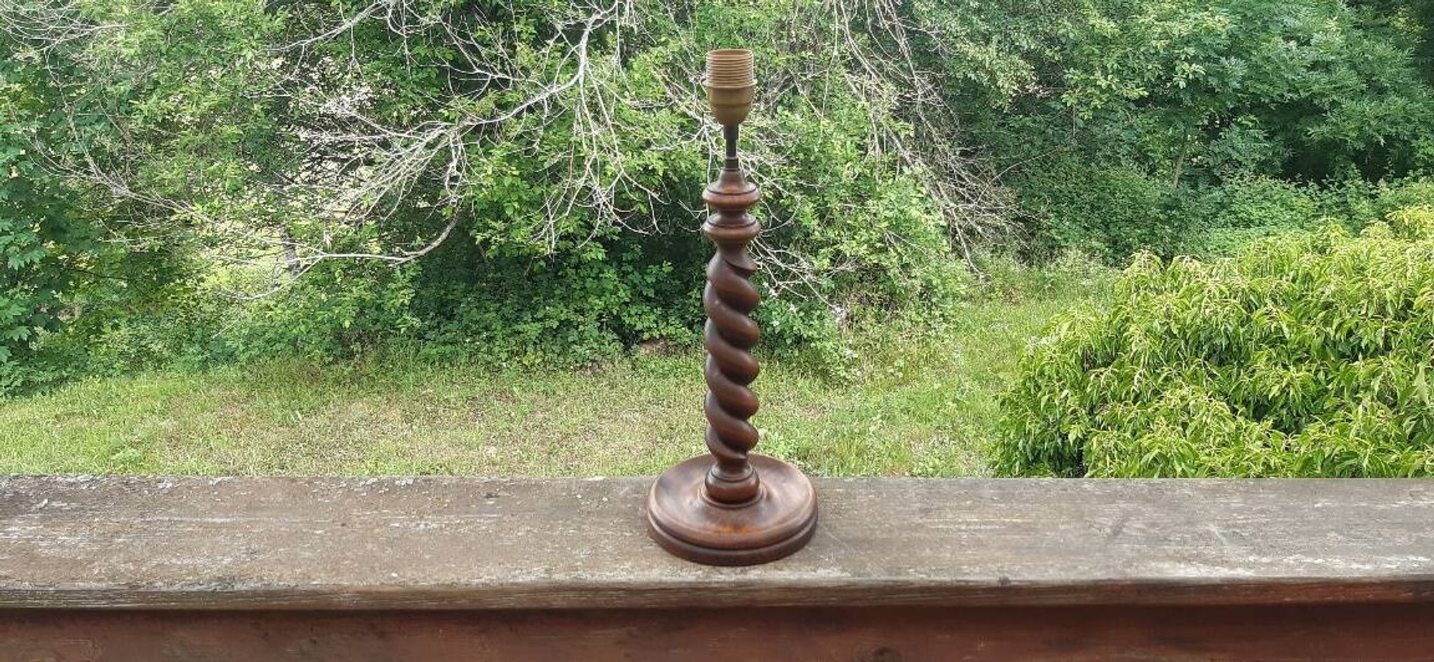 Art Deco twisted wood lamp. FREE DELIVERY