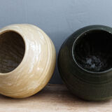 Paire de cache pots en crystalite