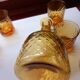 Carafe + 5 glasses, amber glass