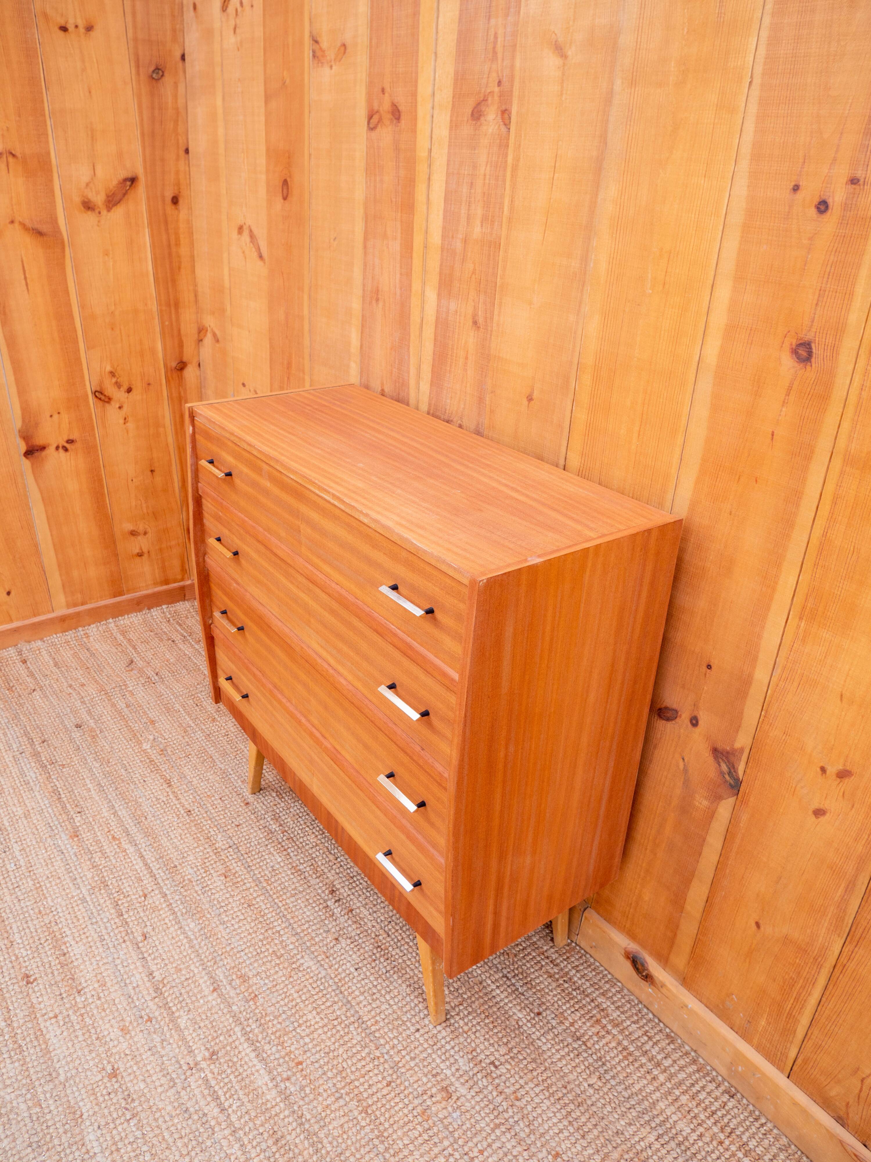 Compass feet chest of drawers