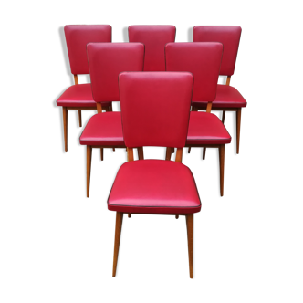 Chairs in red skaï