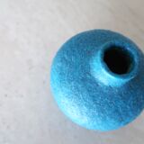 Egyptian blue ceramic vase by Edmond Lachenal, 30s
